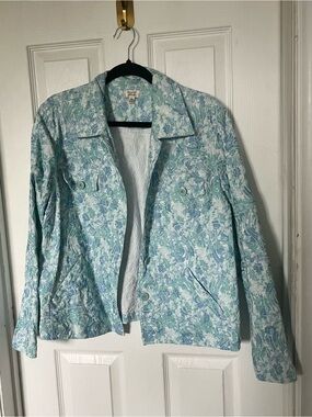 Baxter & Wells Blue Floral Paisley Jacquard Jacket - Size Large